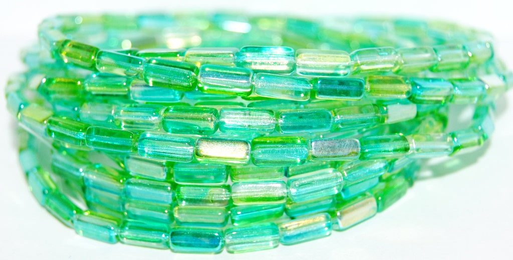 Rectangle Pressed Glass Beads, 48110 (48110), Glass, Czech Republic