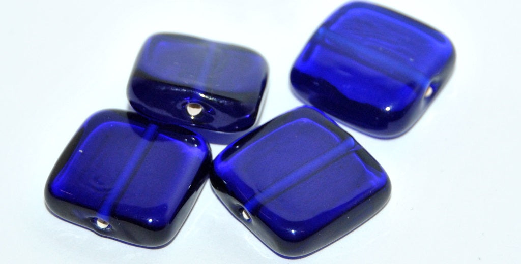 Czech Glass Hand Made Square Lampwork Beads, (E), Glass, Czech Republic