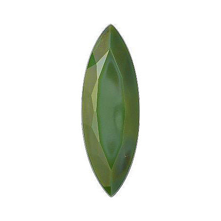 Navette Faceted Flat Back Crystal Glass Stone, Green 1 Opaque (53270-Ft), Czech Republic