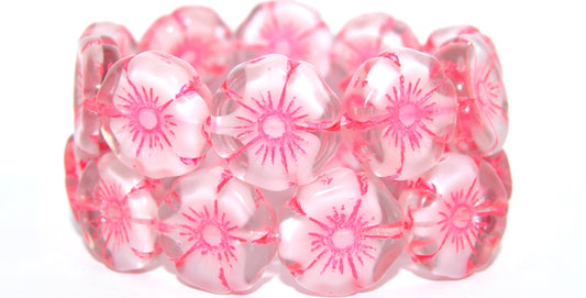 Hawaii Flower Pressed Glass Beads, (6208 46470), Glass, Czech Republic