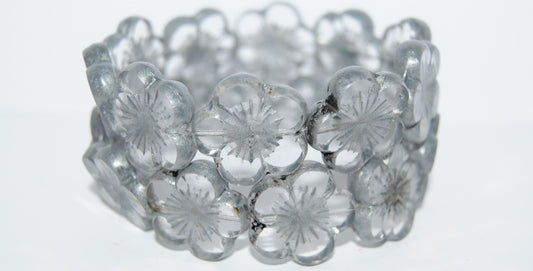 Table Cut Flower Beads Hibiscus, (21 43623 Lava Glass), Glass, Czech Republic