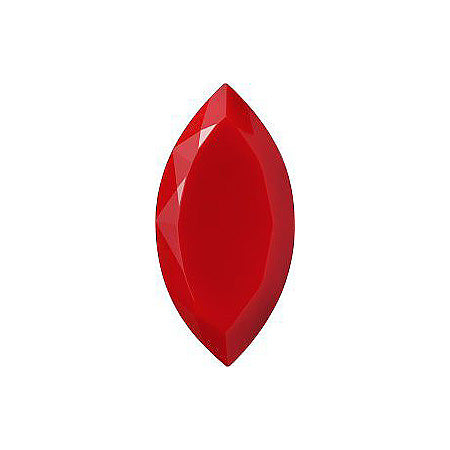 Navette Faceted Pointed Back (Doublets) Crystal Glass Stone, Red 6 Opaque (93202), Czech Republic