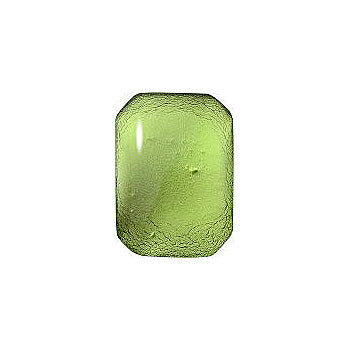 Octagon Cabochons Flat Back Crystal Glass Stone, Light Green 5 With Silver (50589), Czech Republic