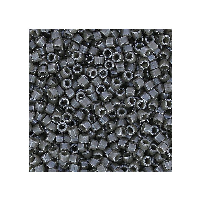 Miyuki Delica Rocailles Seed Beads Opaque Luster Dark Gray Glass Japan