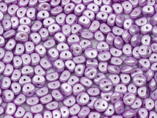 Es-o 2-hole round beads (like SuperDuo) Pastel Light Rose (25011), Glass, Czech Republic