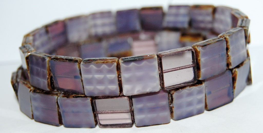 Table Cut Square Beads, 1313 21350 Travertin (1313 21350 86800), Glass, Czech Republic