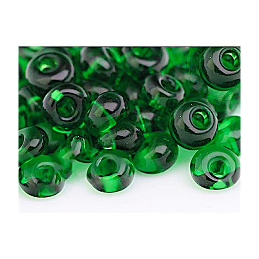PRECIOSA seed beads drops rocailles (like MAGATAMA beads) Dark Green Glass Czech Republic