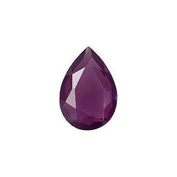 Pear Faceted Pointed Back (Doublets) Crystal Glass Stone, Violet 14 Milky Colours (Milky-Violet), Czech Republic