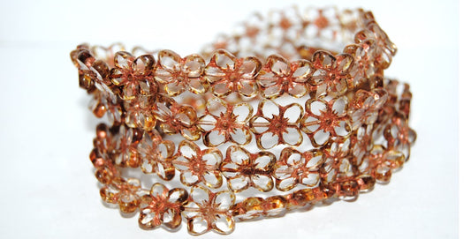 Table Cut Flower Beads Linum, Crystal Travertin 55307 (30 86800 55307), Glass, Czech Republic