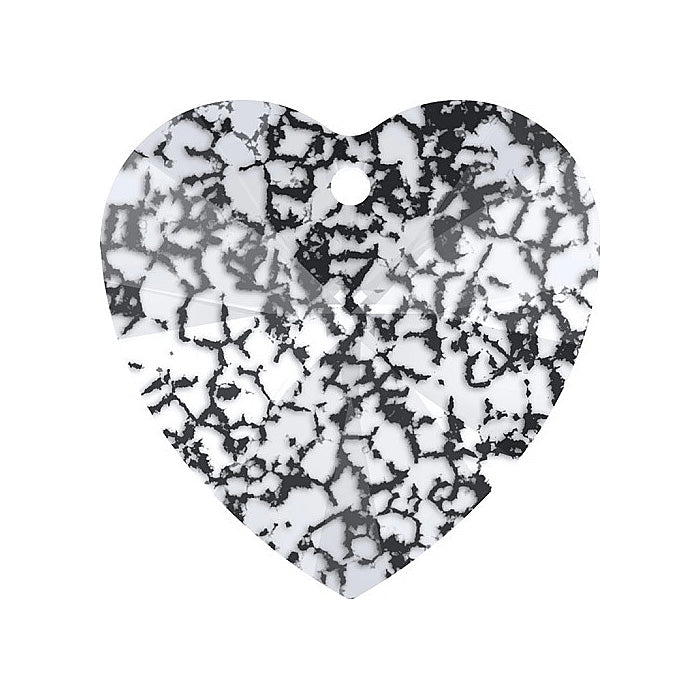 SWAROVSKI ELEMENTS pendant HEART 6228 crystal stone with hole Black Patina Glass Austria