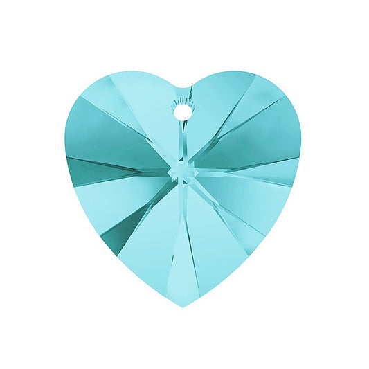 SWAROVSKI ELEMENTS pendant HEART 6228 crystal stone with hole Light Turquoise Glass Austria