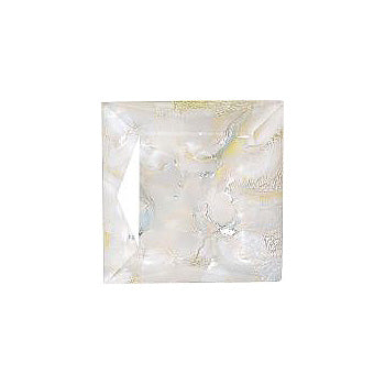 Square Faceted Pointed Back (Doublets) Crystal Glass Stone, White 2 With Silver (04030-Ag-Br-00030), Czech Republic