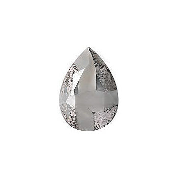 Pear Faceted Pointed Back (Doublets) Crystal Glass Stone, Grey 1 With Silver (420005), Czech Republic