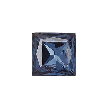 Square Faceted Pointed Back (Doublets) Crystal Glass Stone, Blue 7 Transparent With Chrome (30020-Chr), Czech Republic