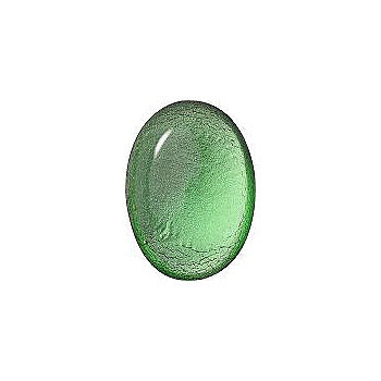 Oval Cabochons Flat Back Crystal Glass Stone, Light Green 6 With Silver (50599), Czech Republic