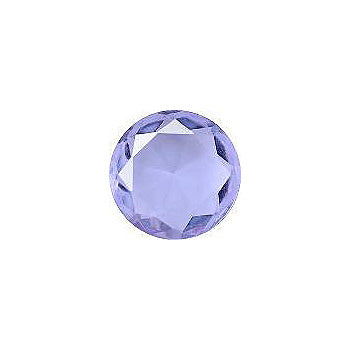 Round Faceted Pointed Back (Doublets) Crystal Glass Stone, Violet 1 Transparent (20210), Czech Republic