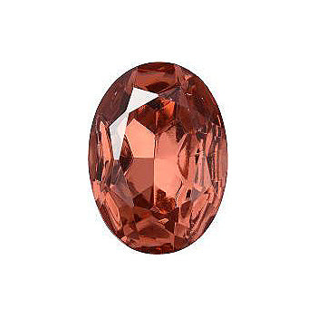 Oval Faceted Pointed Back (Doublets) Crystal Glass Stone, Pink 12 Transparent With Aluminium (70130-L-Al), Czech Republic