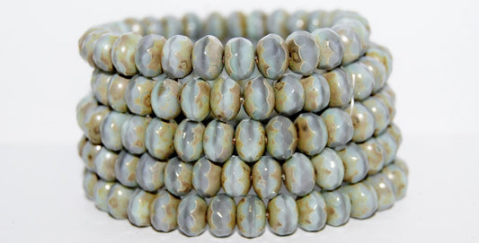Faceted Special Cut Rondelle Fire Polished Beads, (47514 43400), Glass, Czech Republic