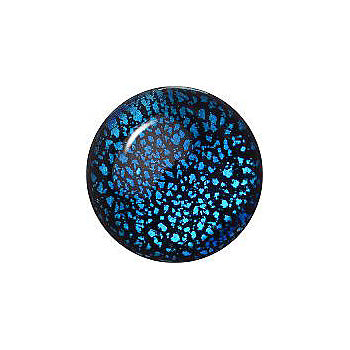 Round Cabochons Flat Back Crystal Glass Stone, Blue 11 With Silver (60058), Czech Republic