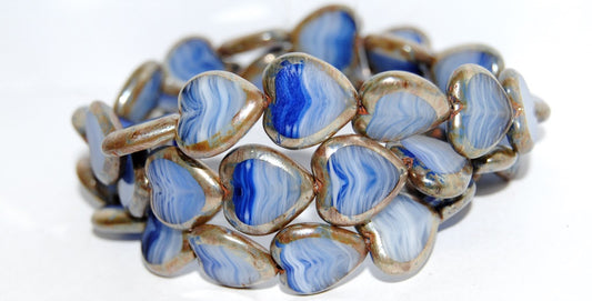 Table Cut Heart Beads, (35010 43400), Glass, Czech Republic