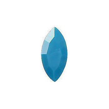 Navette Faceted Pointed Back (Doublets) Crystal Glass Stone, Aqua Blue 6 Opaque (63042), Czech Republic