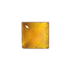 Square Cabochons Flat Back Crystal Glass Stone, Yellow 12 With Silver (10049), Czech Republic