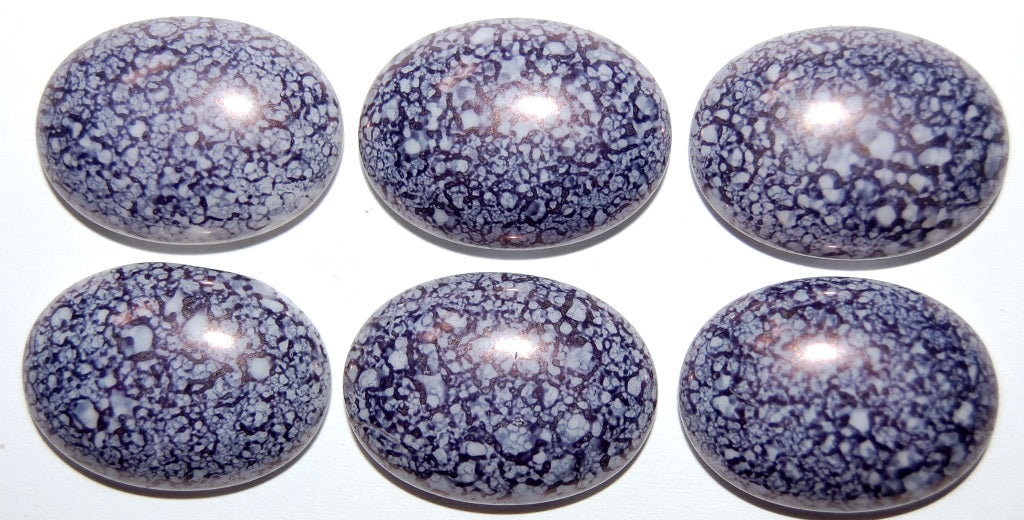 Cabochon Oval Flat Back, (Purple Str), Glass, Czech Republic
