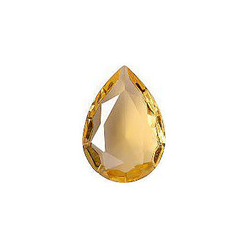 Pear Faceted Pointed Back (Doublets) Crystal Glass Stone, Yellow 2 Transparent (10020), Czech Republic