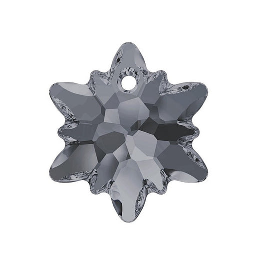 SWAROVSKI CRYSTALS pendant Edelweiss 6748 flower crystal stone with hole Crystal Silver Night Glass Austria