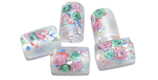 Czech Glass Hand Made Roller Tube Lampwork Beads, (D), Glass, Czech Republic