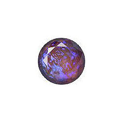 Round Faceted Pointed Back (Doublets) Crystal Glass Stone, Violet 11 Mexico Opals (16217), Czech Republic