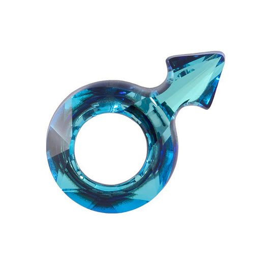 Swarovski element Crystal stone 4878 male sign symbol of man Crystal Bermuda Blue Glass Austria