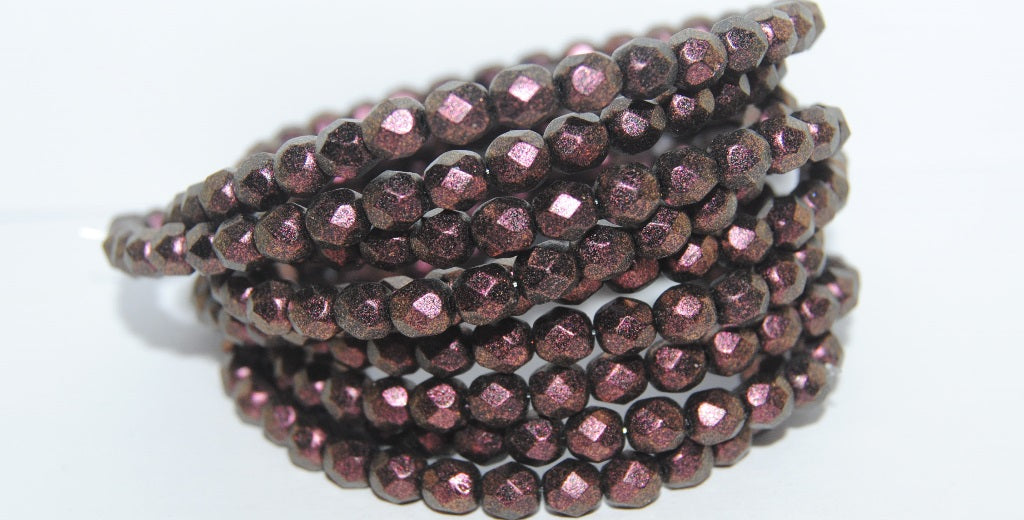 Fire Polished Round Faceted Beads, Black 94108 (23980 94108), Glass, Czech Republic