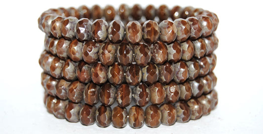 Faceted Special Cut Rondelle Fire Polished Beads, (17602 43400), Glass, Czech Republic
