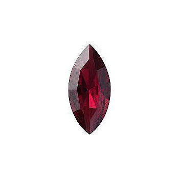 Navette Faceted Pointed Back (Doublets) Crystal Glass Stone, Red 11 Transparent With Chrome (70350-K-Chr), Czech Republic