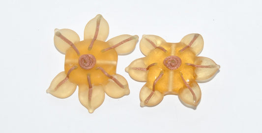 Czech Glass Hand Made Flower Lampwork Beads, (2824 A), Glass, Czech Republic