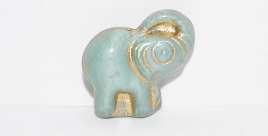 Elephant Animal Pressed Glass Beads, (47514 54202), Glass, Czech Republic
