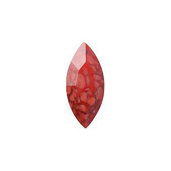 Navette Faceted Pointed Back (Doublets) Crystal Glass Stone, Red 3 Matrix Colours (Coral-Matrix), Czech Republic
