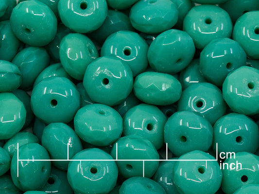 OUTLET 250g Faceted Fire Polished Beads Other, 11 mm, Turquoise (151-00046-11x11-63130)