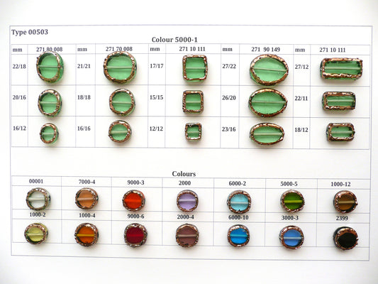 30 pcs Lampwork Beads 503 / Flat Oval (271-90-149), Handmade, Preciosa Glass, Czech Republic