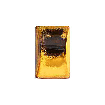 Rectangle Cabochons Flat Back Crystal Glass Stone, Yellow 12 Transparent With Gold Foil (80000-Gf), Czech Republic