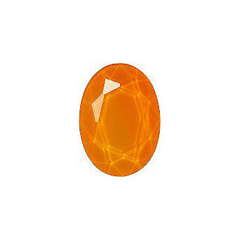 Oval Faceted Flat Back Crystal Glass Stone, Orange 6 Colours 69 (69173), Czech Republic