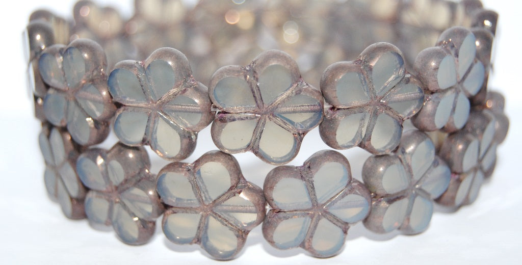 Table Cut Flower Beads, 41000 Bronze (41000 14415), Glass, Czech Republic