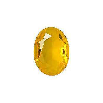 Oval Faceted Pointed Back (Doublets) Crystal Glass Stone, Yellow 12 Transparent (80000), Czech Republic