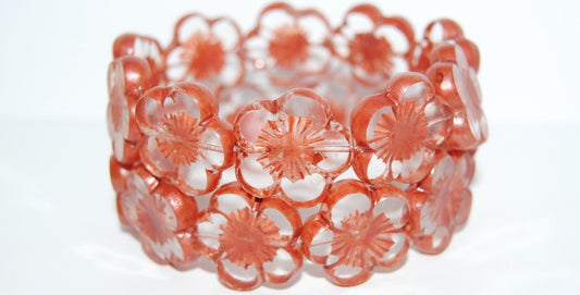 Table Cut Flower Beads Hibiscus, (21 43621 Lava Glass), Glass, Czech Republic