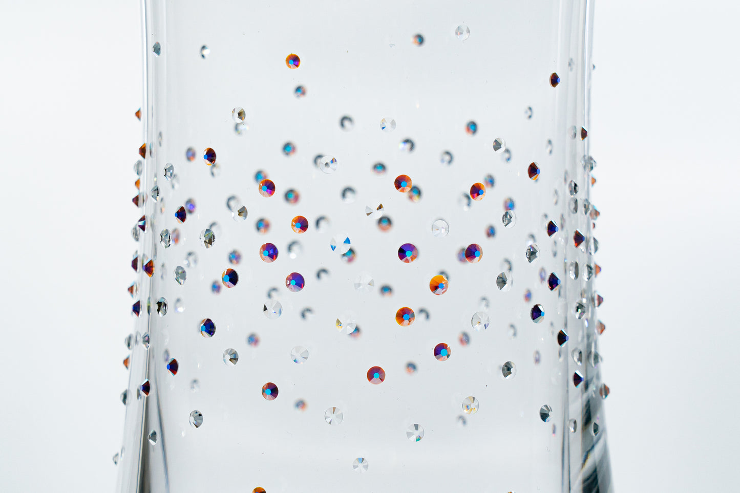 Czech Bohemian Glass Vase decorated with Swarovski Crystals 30cm, Crystal, Czech Republic