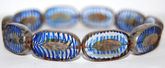 Table Cut Rounded Rectangle Oval Beads With Oval, (8311 43400), Glass, Czech Republic