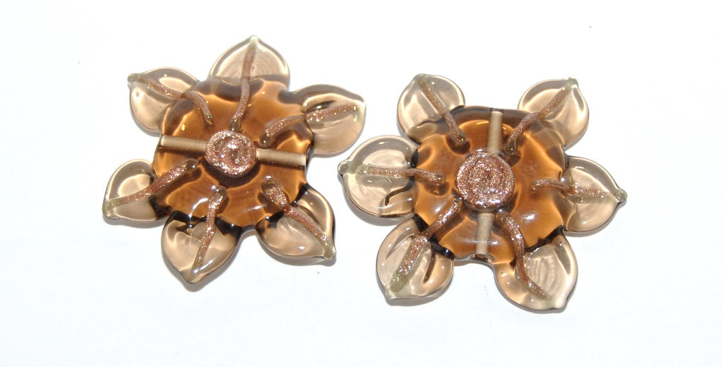 Czech Glass Hand Made Flower Lampwork Beads, (3026 E), Glass, Czech Republic