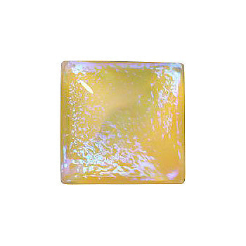 Square Cabochons Flat Back Crystal Glass Stone, Yellow 9 Mexico Opals (16815), Czech Republic