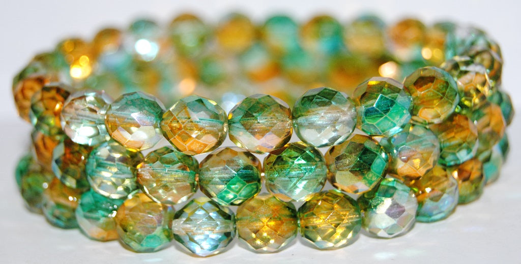 Fire Polished Round Faceted Beads, 48124 (48124), Glass, Czech Republic